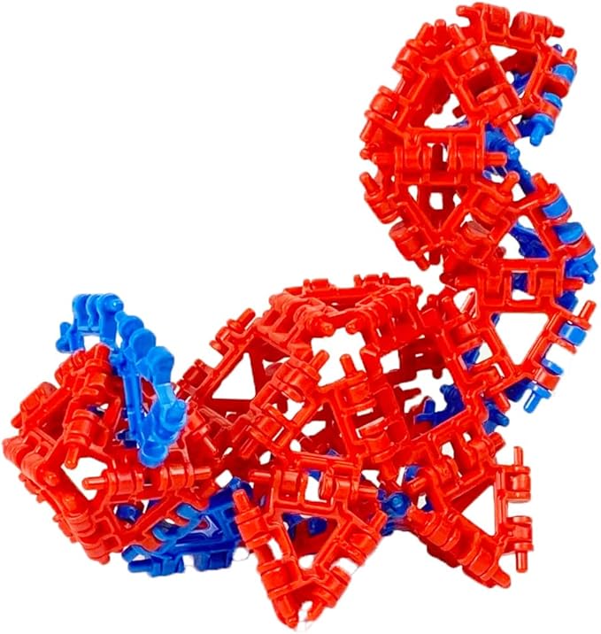 That Hinge Toy 82 Piece Yellow + Red Set, Animal + More STEM Construction Toy Building Set