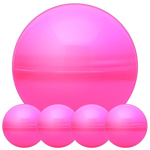 Big Claw Machine Capsules Pink Plastic Sphere Party Favor Containers Round 5 pcs 7.9 inch Jumbo Plastic Christmas Ornaments Extra Large Candy Gift Box Empty Craft Party Supplies Vending Capsules