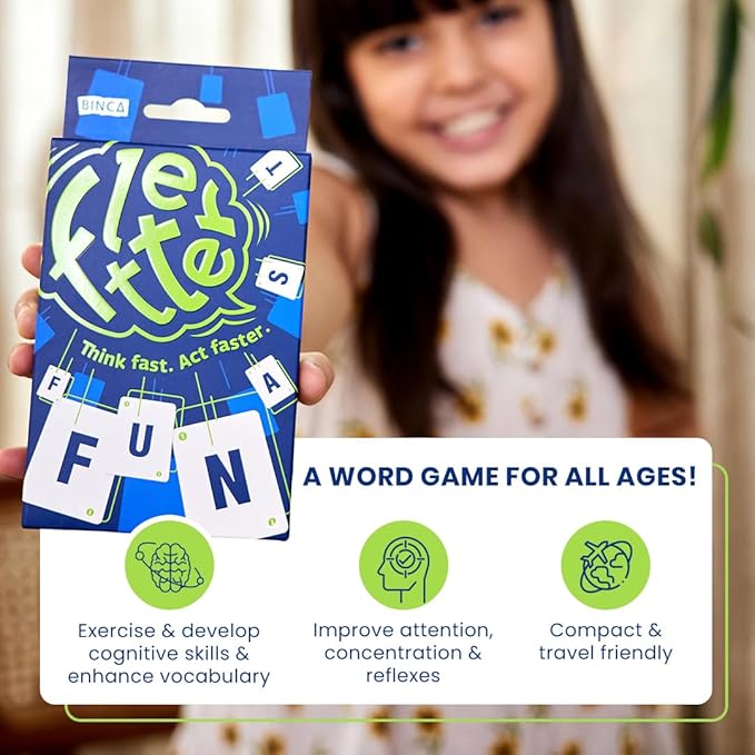 Fletter Word Games for Kids 8-12, Educational Card Games, Kids Birthday Party Favor, 8 Year Old Girl Birthday Gift, Fun Fast-Paced Vocabulary Challenge For Game Night, Travel Gifts Ages 8 9 10 Yrs