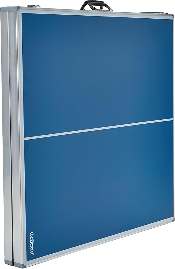 GoSports Mid-Size Table Tennis Game Set - Red or Blue - Indoor/Outdoor Portable Table Tennis Game with Net, 2 Table Tennis Paddles and 4 Balls