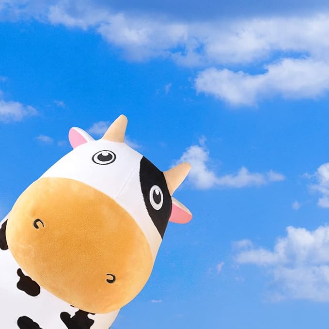 iPlay, iLearn Bouncy Pals Dairy Cow Hopping Horse, Plush Inflatable Animal Hopper, Indoor n Outdoor Ride on Jumping Bounce Toys, Birthday Gift for 18 Months 2 3 4 5 Year Old Kids Toddlers Boys Girls