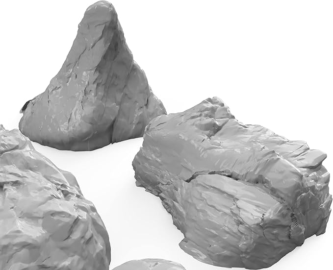 3DEGOS Stone Boulder Rock Set DND Terrain 28mm for Dungeons and Dragons, D&D, Pathfinder, Warhammer 40k, RPG, Miniatures, Age of Sigmar, Tabletop, D and D, Dungeons and Dragons Gifts