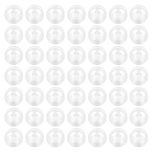 AUEAR, 100 Pack Translucent Small Round Capsules 1.1 Inch Vending Machine Empty Plastic Gumball Containers for Party Favor Prize
