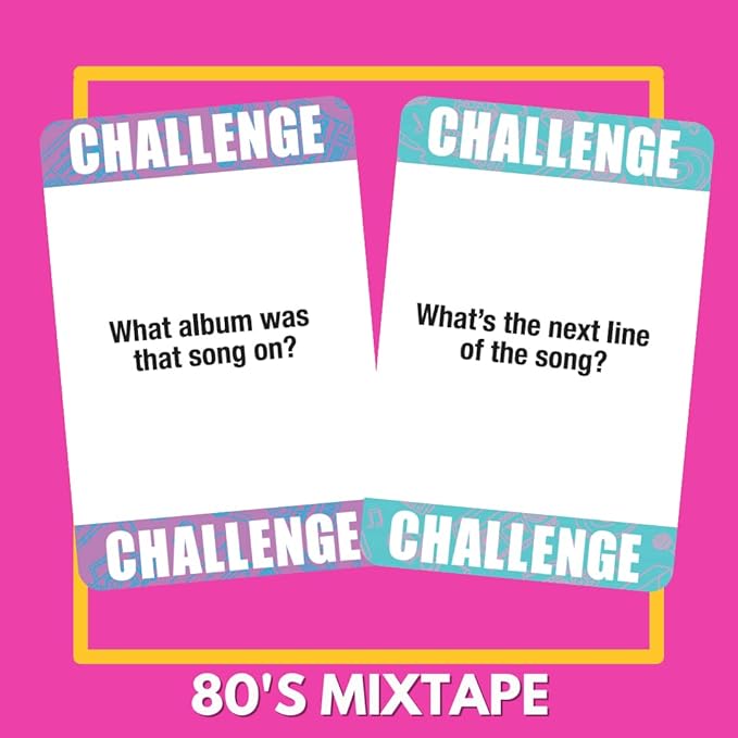 Lyrically Correct 80’s Mixtape Hip Hop, R&B, Funk & Pop Music Trivia Card Game for Friends, Fun Party Game for Adults, Family Gatherings, Finish The Lyrics Challenge, and 80s Music