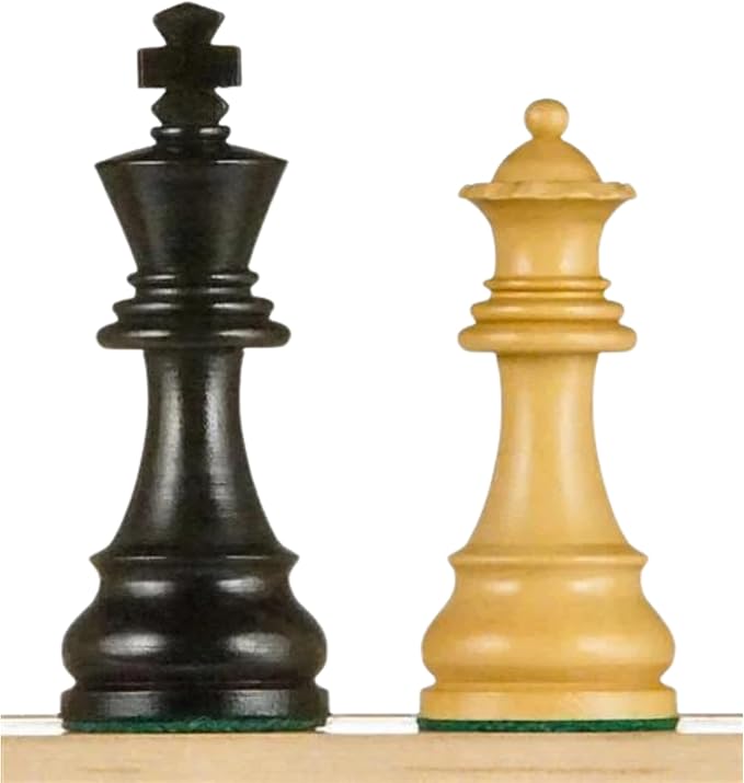 Hastha Kalalu | Tournament Series Staunton Style Chess Pieces Only Chess Set, German Knight Luxury Wooden Chess Set, Hand Carved Weighted Chess Pieces (Ebonized Boxwood: Boxwood, 3 Inches)