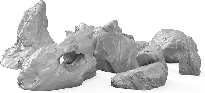 3DEGOS Stone Boulder Rock Set DND Terrain 28mm for Dungeons and Dragons, D&D, Pathfinder, Warhammer 40k, RPG, Miniatures, Age of Sigmar, Tabletop, D and D, Dungeons and Dragons Gifts