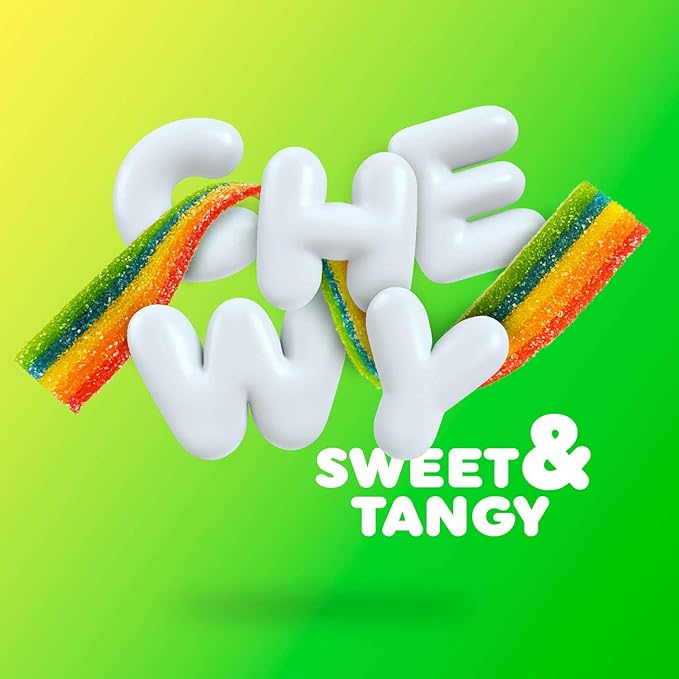 Airheads Xtremes Belts Sweetly Sour Candy, Rainbow Berry, Non-Melting, Bulk Party Bag, 2 oz (Pack of 18)