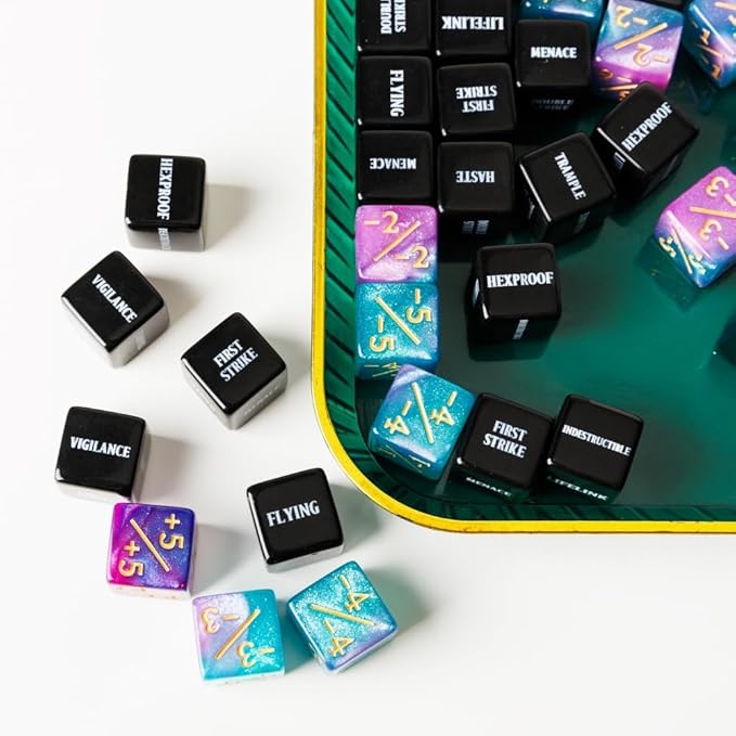 48 PCS MTG Counter Token Dice Abilities Keyword Counters Bulk Creature Stats Buff Magic The Gathering Tokens Dice Set with Bag TCG Card Games Accessories (MTG)