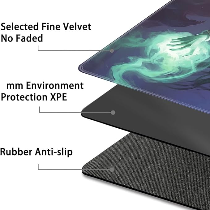 Board Game for TCG Playmat Table Mats Games Size 60X35 cm Mousepad Compatible for MTG RPG CCG Trading Card Game Play mats with 6 Dice (Playmat 125)