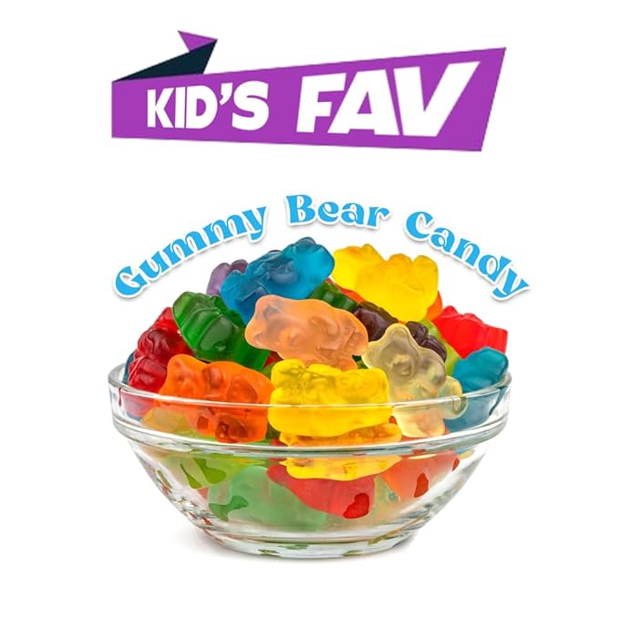 Halal Gummy Bears 5lb Bag - Multi-color Gummy Bears Bulk Candy - Stuffed with Sweet Gummies Candy - Tasty Candy Gummies & Candy Gift for All Occasions