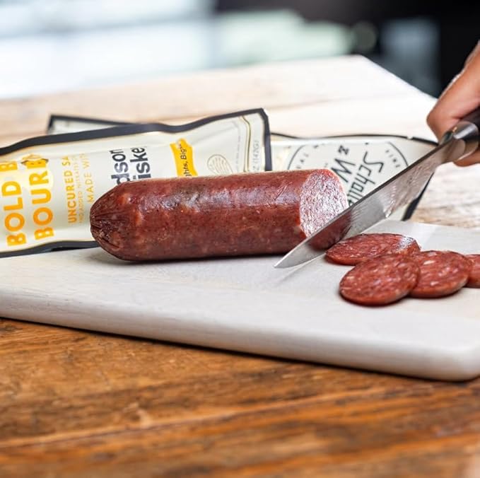 Schaller & Weber Bold Beef & Bourbon Uncured Salami, Made with Hudson Whiskey, No Artificial Ingredients, Gluten Free, 5 Ounce (Pack of 1)