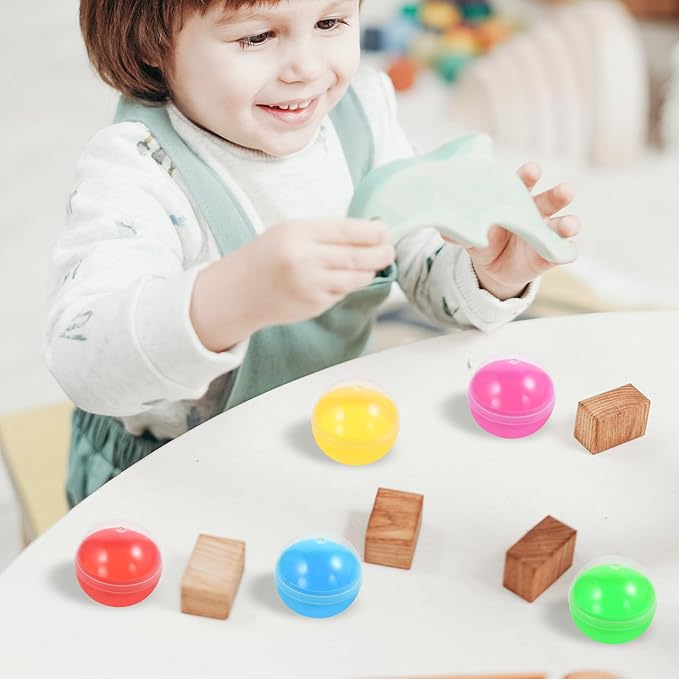 50PCS Gumball Vending Machine Capsules Egg Shell Easter Candy Storage Box 1.5 Inch Empty Vending Machine Capsules Fillable Prize Balls Capsules