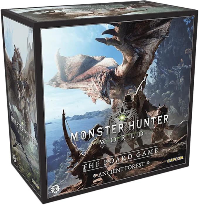 Steamforged Games Monster Hunter World Ancient Forest Board Game with Miniatures for Thrilling Expeditions & Epic Battles with Kushala Daora, Hunter's Arsenal Expansion, and Paint Set (4 Items)