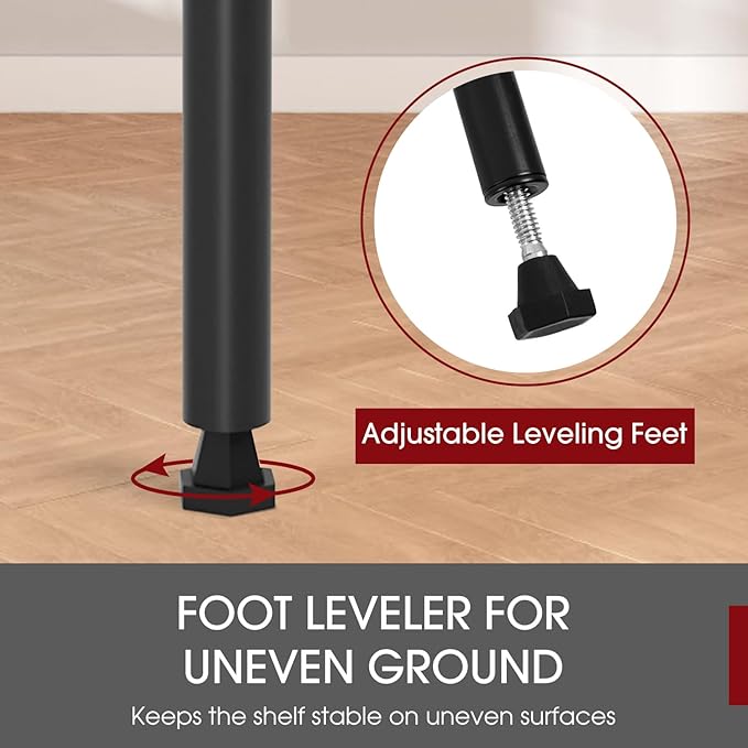 Large Wire Shelving Unit 5-Tier Metal Storage Shelves Heavy Duty Garage Shelving Adjustable Storage Shelf Rack with Leveling Feet for Home Kitchen Garage, 14" Dx23.8 Wx60 H, Black