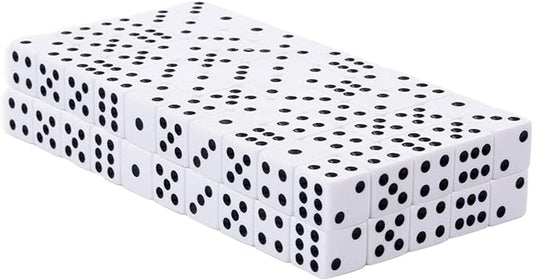 Regal Games Dice Set 6 Sided - Playing White 16mm Set of Dice - Square Dice for Classroom or Family Game Night - 100 Dice
