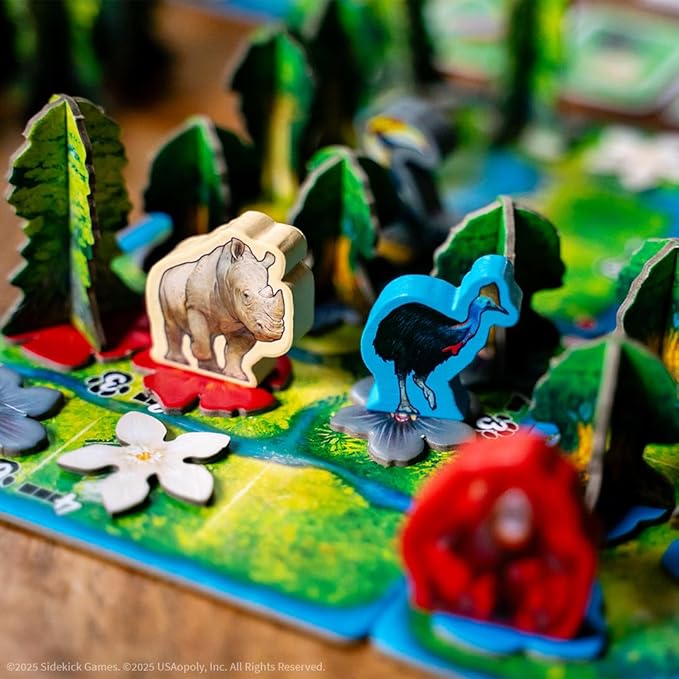 Hutan Board Game, Strategic Tile Placement Game for Families & Adults, Eco-Themed Strategy, Grow Trees, Attract Wildlife, Solo & Multiplayer 1-4 Players, Made by The Op Games