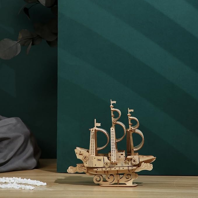 3D Wooden Puzzles Ocean - Sailboat Model Kits, Brainteaser and Puzzle for Christmas/Birthday,Gifts for Adults and Teens to Build Combination