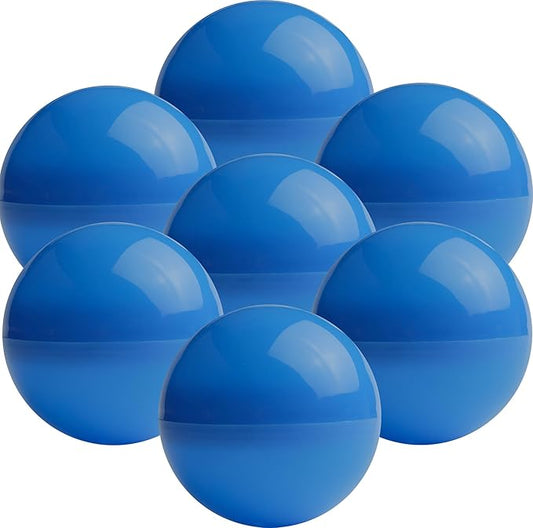 Vending Machine Capsules - 3" BLUE Empty Plastic Capsules - 14 Pcs Toy Capsule - Blue Round Large Easter Eggs - Bath Bombs Molds - Party Favors DIY Craft Supplies