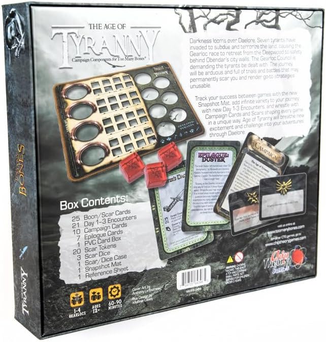 Chip Theory Games Too Many Bones: Age of Tyranny Strategy Board Game Add-On, Campaign Dice Builder RPG Game Accessory, 2-4 Players, Adults, Teens Ages 14+