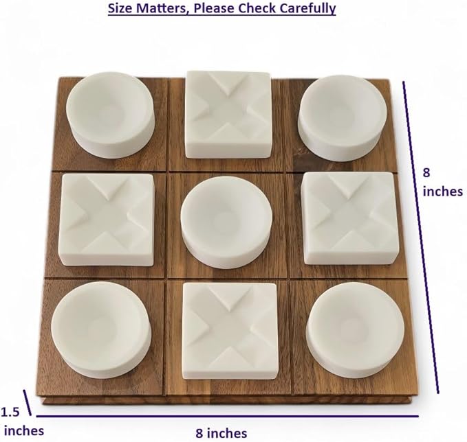 Modern Tic Tac Toe for Home Decoration, Tic Tac Toe Game with Wallnut Wood Base and Resin XO Pieces, Decorative Tic Tac Toe, Table Top Decoration, Housewarming Gift