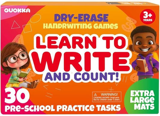 QUOKKA Busy Book Practice Handwriting for Kids - Numbers - Learn to Count for Toddlers 3-5 | 30 Tasks | Pre K ABC Letter Tracing | Homeschool Preschool Learning Activities