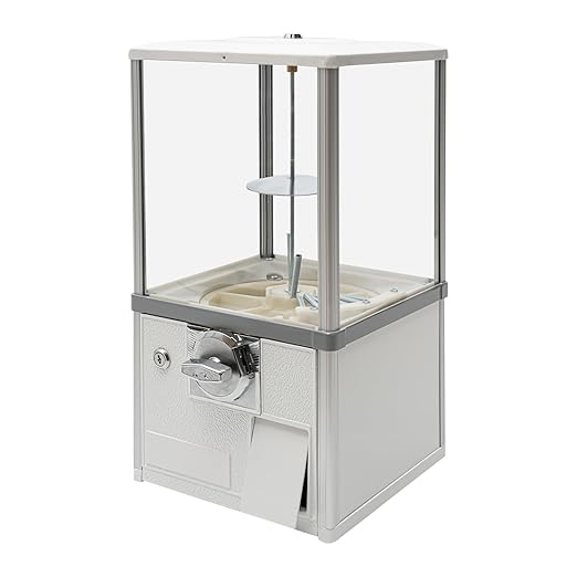 Candy Vending Machine Commercial Gumball Machine Large Load Capacity Gumball Bank for Game Stores and Retail Stores Vintage Style for 1.77-1.97inch Gadgets Height 20.87inch (White)