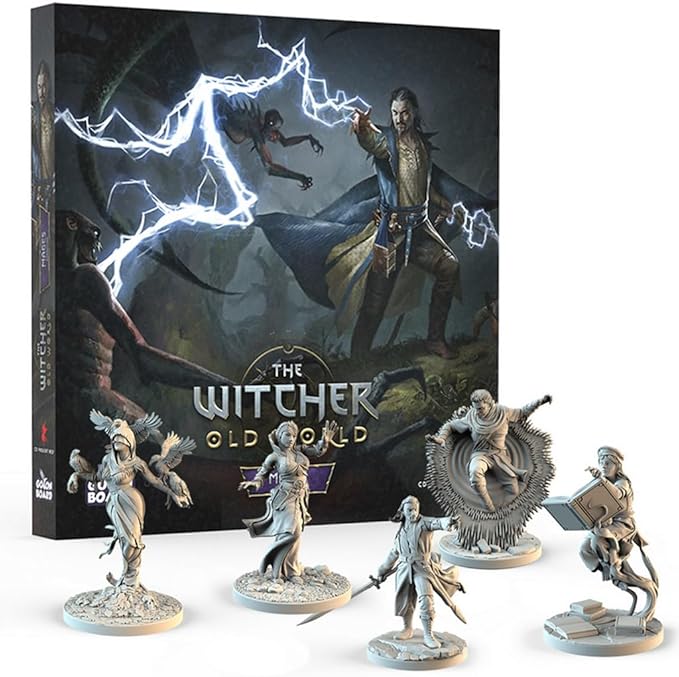 The Witcher Old World Mages Board Game Expansion - Adds 5 Unique Mage Characters! Fantasy & Adventure Strategy Game for Adults, Ages 14+, 1-5 Players, 90-150 Minute Playtime, Made by Go On Board