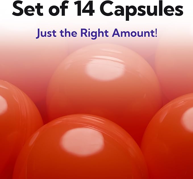 Vending Machine Capsules - 3" ORANGE Empty Plastic Capsules - 14 Pcs Toy Capsule - Orange Round Large Easter Eggs - Bath Bombs Molds - Party Favors DIY Craft Supplies