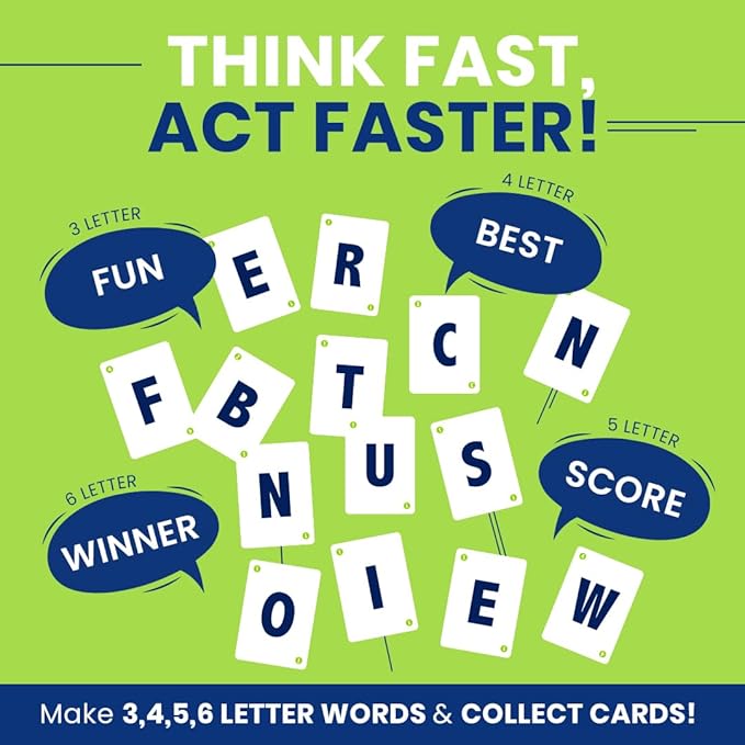 Fletter Word Games for Kids 8-12, Educational Card Games, Kids Birthday Party Favor, 8 Year Old Girl Birthday Gift, Fun Fast-Paced Vocabulary Challenge For Game Night, Travel Gifts Ages 8 9 10 Yrs
