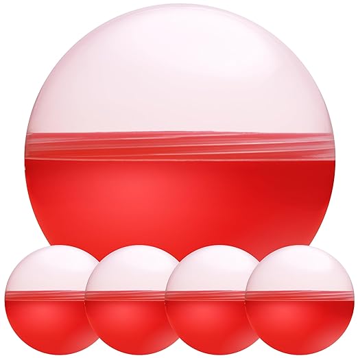 Big Claw Machine Capsules Translucent Red Plastic Sphere Large Party Favor Containers Round 5 pcs 6.3 inch Jumbo Plastic Christmas Ornaments Extra Large Gift Box Craft Party Supplies Vending Capsules