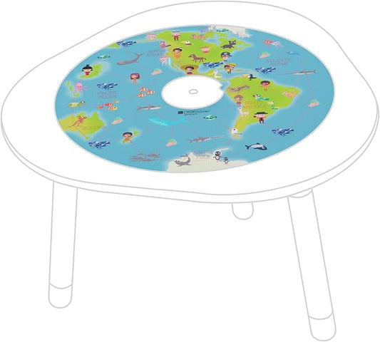 Stokke MuTable DISKcover, We R The World - Double-Sided Play Board - Includes Board Game, Puzzle, 2 Dice, 4 Tokens & 86 Playing Cards - for Ages 3-8
