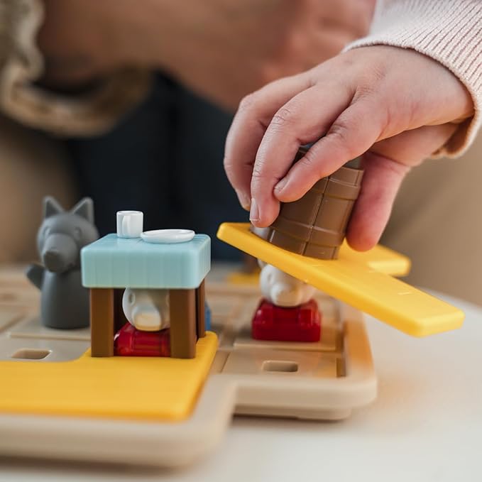 SmartGames Hide and Goat Seek - A Preschool Puzzle Game for Ages 3-7 Featuring 48 Challenged and a Bonus Picture Book