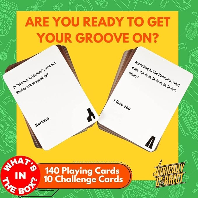 Lyrically Correct 60's and 70's Oldies but Goodies Music Trivia for Friends, Fun Party Game for Adults, Family Game Night, Finish The Lyrics Challenge