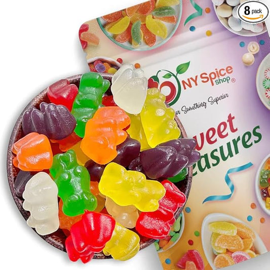 NY Spice Shop Assorted Sugar Free Gummy Bears Bulk - 8 Ounce Gummies Bears Candy - Gummies Fruit Snacks - Chewy Candy - Flavor Gummy Candies - Gummi Bears Gift For All Occasions