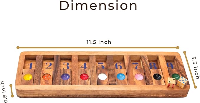 BSIRI Shut The Box Board Games with Math Kids Player Wooden Box of Brain Teaser Puzzles for Family Educational and Get Fun on Game to Teach Kids to Count on Math