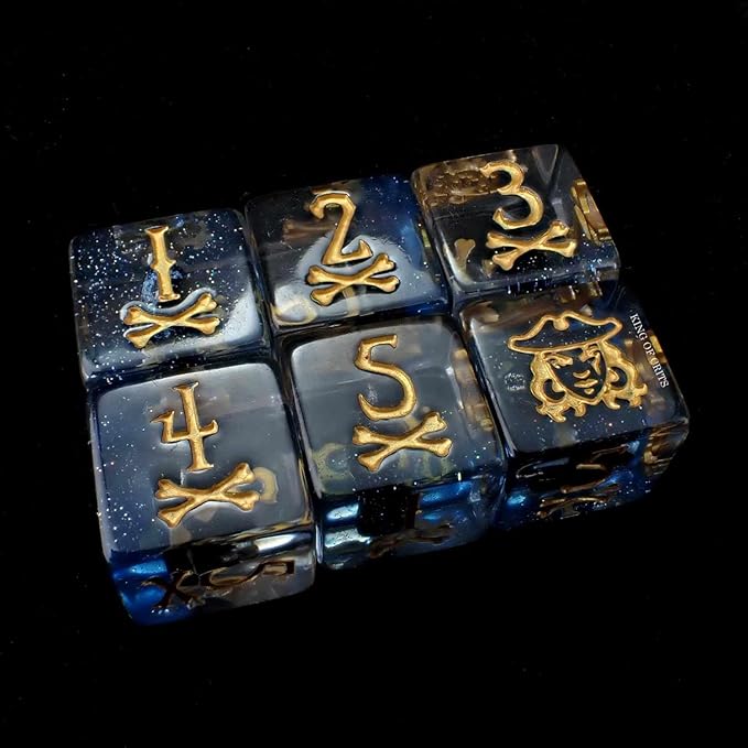 Pirates Plunder 11 Dice Set | Swashbuckler Polyhedral Dice Set | Buccaneer, Blackbeard, and Anne Bonny DND MTG Tabletop Board Game Dice