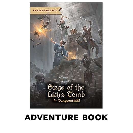 Siege of the Lich’s Tomb - Fantasy Miniature Set with Mini Figures, Action Figures, DND 5E Adventure Book, Battle Map, Skinny Minis & Figurine Accessories