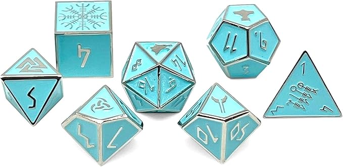 Norse Foundry Set of 7 Banshee Wail Norse Series Full Metal Polyhedral Dice RPG Math Games DND Pathfinder