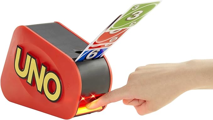 UNO Extreme Card Game Featuring Random-Action Launcher with Lights & Sounds & 112 Cards, Kid, Teen & Adult Game Night Gift Ages 7 Years & Older, GXY75