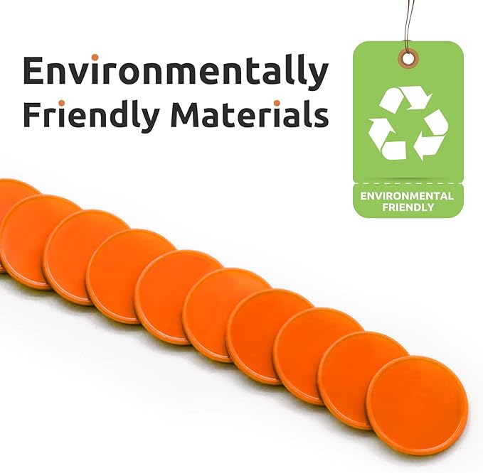 Set of 100 Opaque Plastic Learning Counters Mini Poker Chips Game Tokens with Storage Box (Orange, 1 Inch)