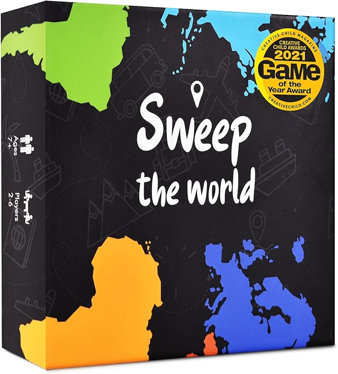 Sweep the World Card Game โ Interactive Geography with All The Countries of The World โ Educational, Competitive & Fun for Kids, Teens & All Ages - Learning Game for The Whole Family