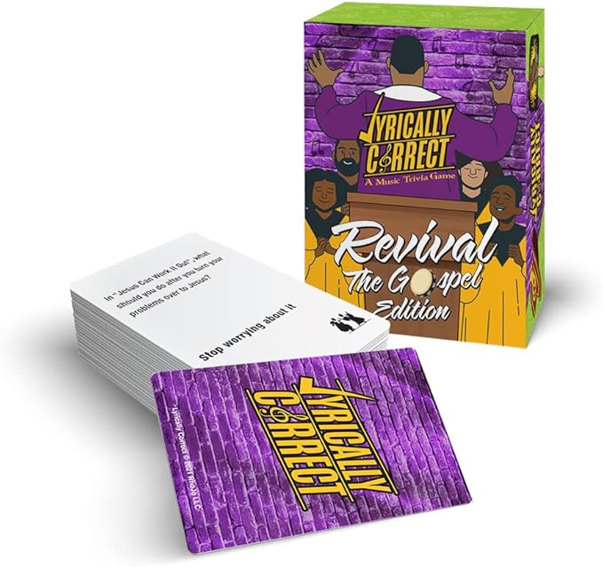 The Revival Gospel Music Trivia Card Game for Friends, Fun Party Game for Adults, Family Game Night, Gospel Music Trivia, and Finish The Lyrics Challenge