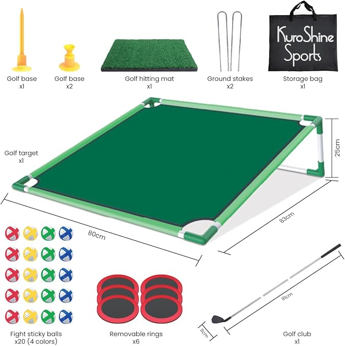 Battle Golf Game Chipping Mat - 37pcs Sticky Golf Pro Games Practice Mats Indoor Outdoor Games for Adults Family Kids Battle Golf Royale Game Play Equipment Stick Chip