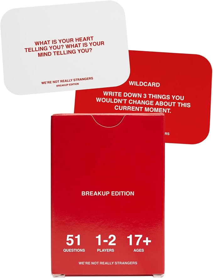 WE'RE NOT REALLY STRANGERS Breakup Edition Expansion - 51 Introspective Conversation Cards - A Journey of Healing and Empowerment for Singles, Adults, & Teens - for Game Nights, Ages 18+,1-2 Players