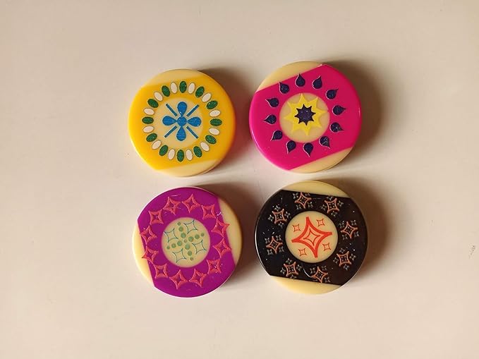 Tournament Carrom Striker with Case Deluxe Designer Product | Smooth Finish for Professionals (Pack of 4)