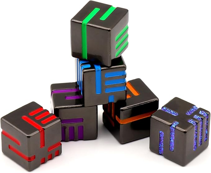 D6 Metal Dice Set, HNCCESG 6 Sided Dice 6 Pieces Solid Metal Game Dice for DND Dungeons and Dragons Role Playing Game RPG Pathfinder Shadowrun Warhammer D&D Accessories Gift (Mixed Color)