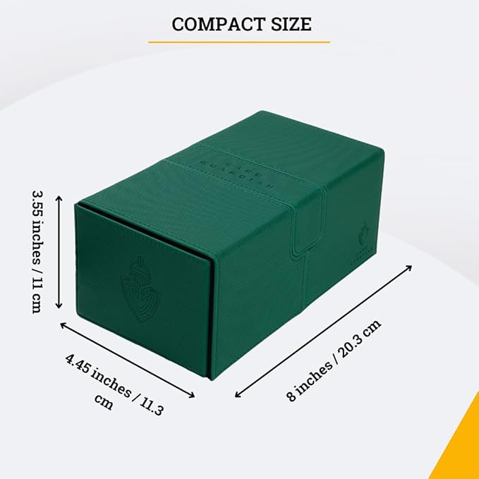 Card Guardian - Premium Double Deck Box (Green) for 200+ cards Trading Card Games TCG Perfect for Magic the gathering (MTG), Commander Deck, Yugioh Deck Box, Sports Card Storage Boxes