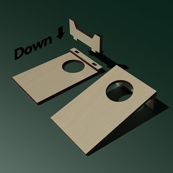 2PCS Mini Tabletop Cornhole Boards, 4.7" W x 7.7" L Wooden Desktop Toss Game with 8 Bean Bags, Portable Game Set for Travel Home