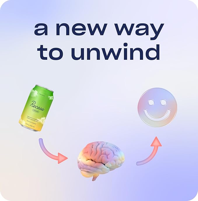 Recess Mood Magnesium & Adaptogen Drink, Relaxation Beverage, 12 ounce (Lime Citrus, 12 pack)