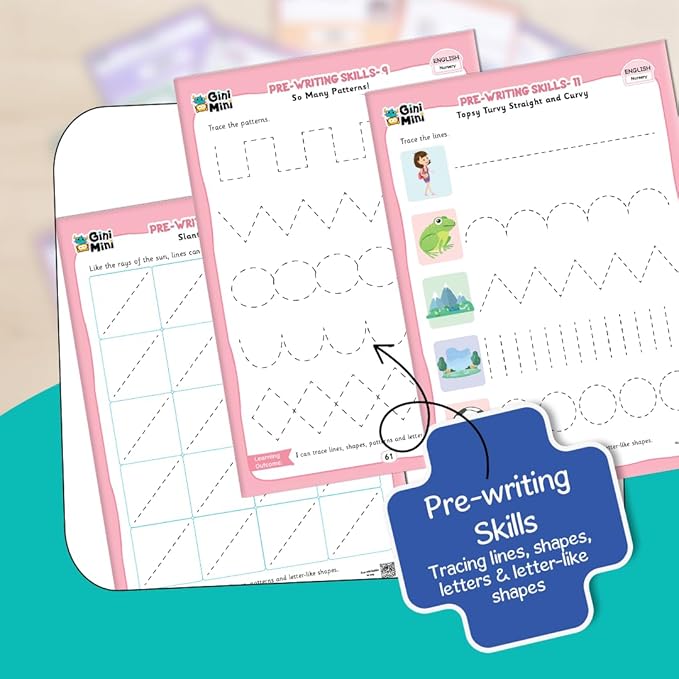 300 Nursery Worksheets (English, Maths, Science, & EVS) with Stickers & Index, Interactive Fun Preschool Learning Activities for Ages 3 and 4